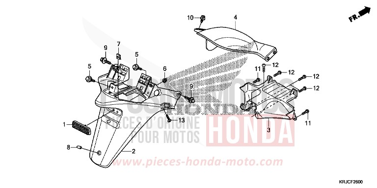 GARDE-BOUE ARRIERE von S-wing ABS PEARL COOL WHITE (NHA16) von 2012